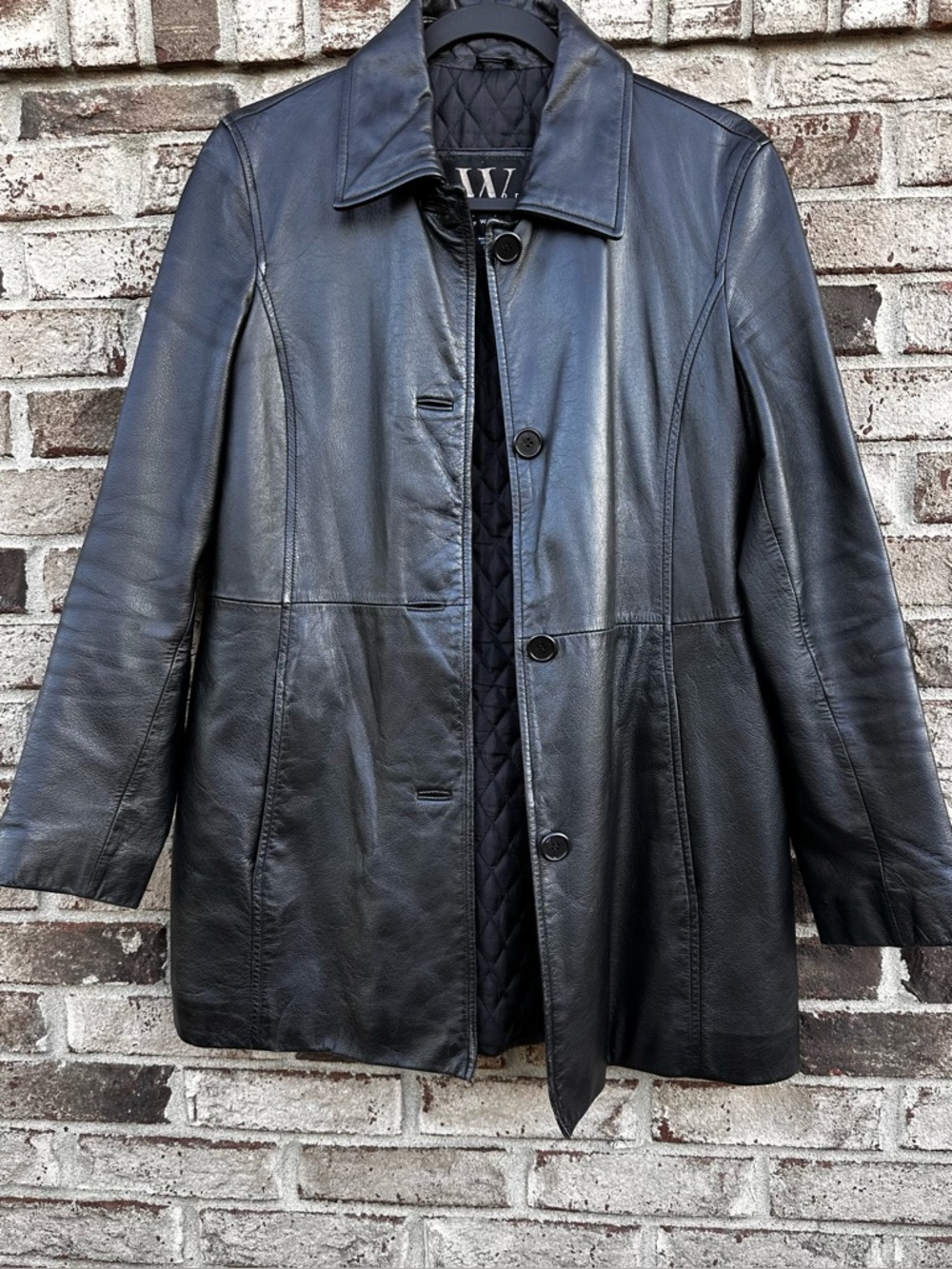 NEW YORK by WINLIT 100% Leather Women's Button-Front Coat